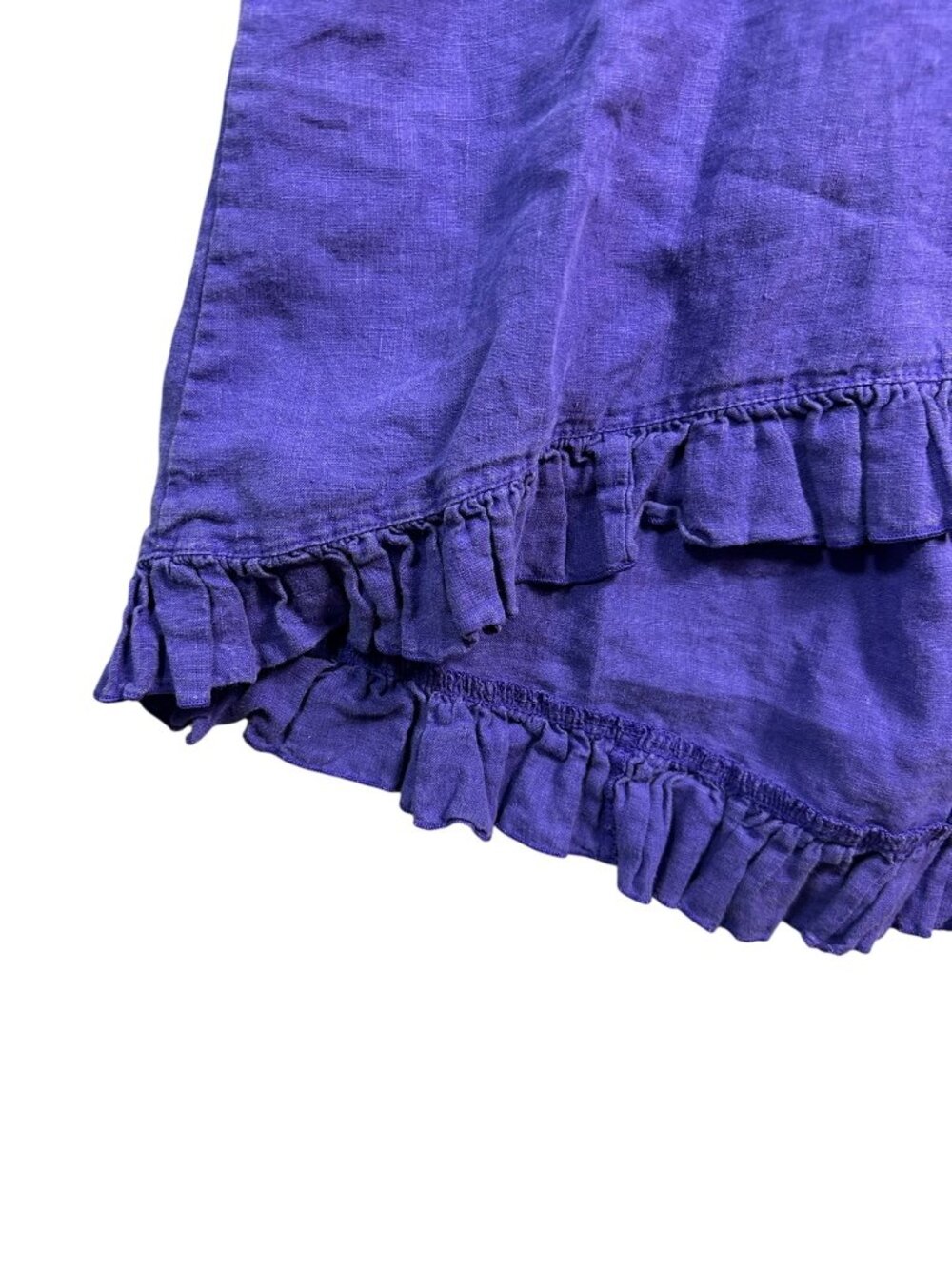 Bryn Walker 100% Linen Purple Ruffle Hem Tunic Dress Large Lagenlook - Picture 7 of 16